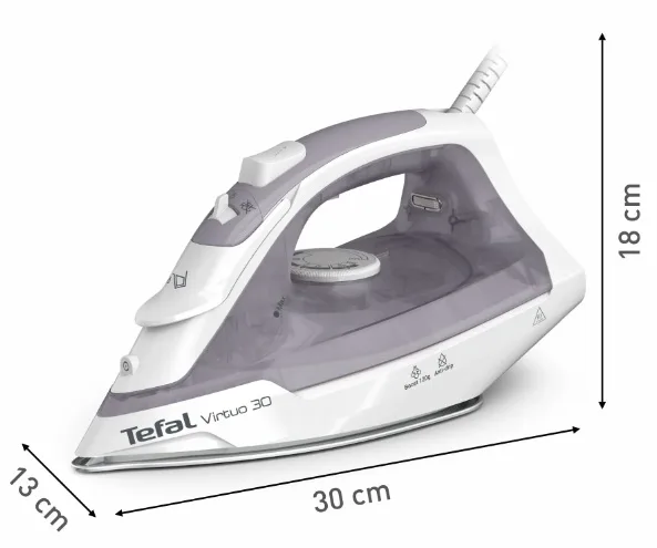 Праска Tefal з парою 2000 Вт 27 г/хв сіро-фіолетова 13х18х30 см