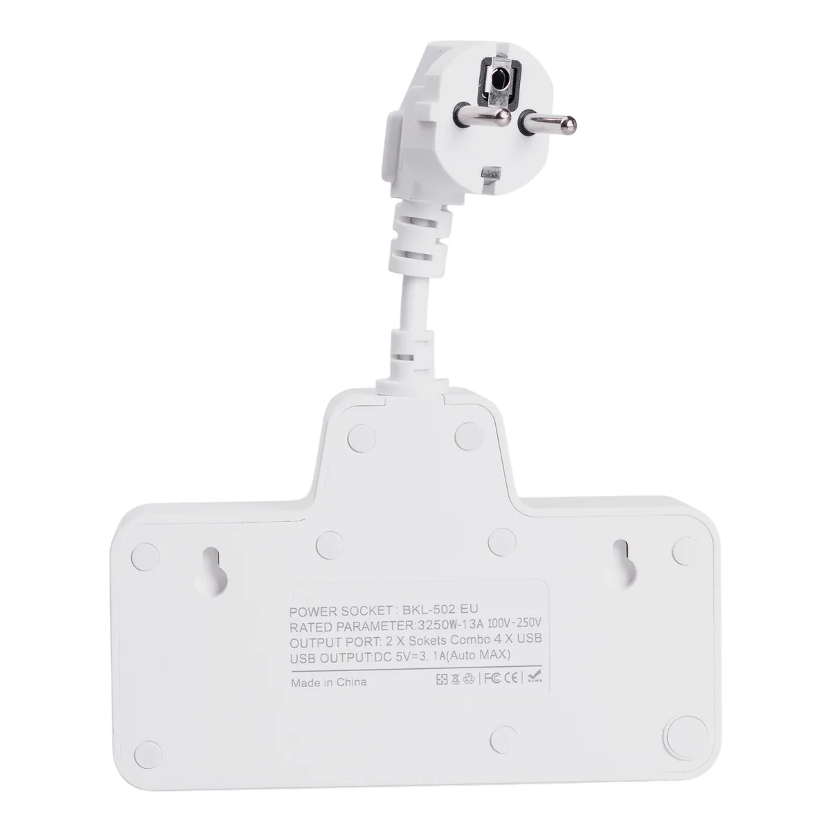 Сетевой фильтр 2 розетки 2 USB 2 Type-C белый АБС 0 08 м