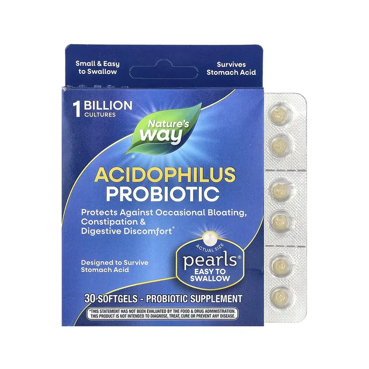 Пробіотики Nature's Way Acidophilus 30 м'яких капсул для здоров'я травної системи