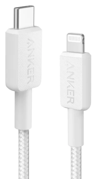 Кабель Anker USB-C to Lightning 1,8 м Нейлон Білий