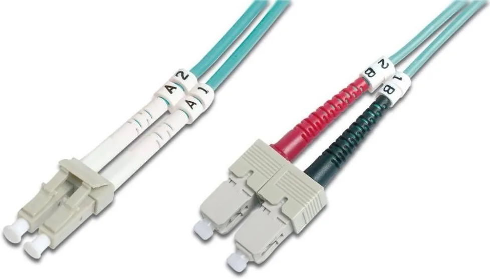 Патч-корд волоконно-оптичний DIGITUS LC/UPC-SC/UPC, 50/125, MM, OM3, duplex, 1м