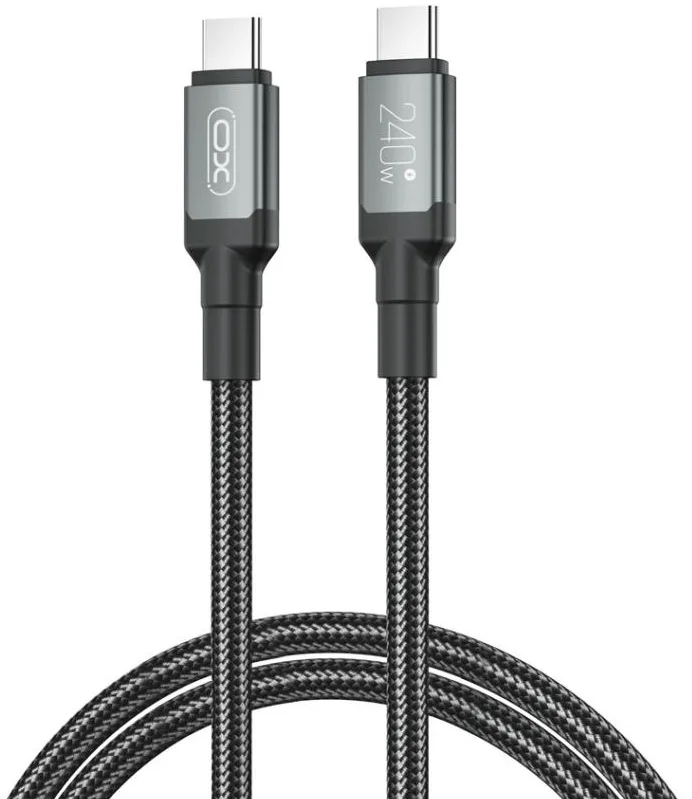 Кабель XO Type-C до Type-C 240W 2м Чорний
