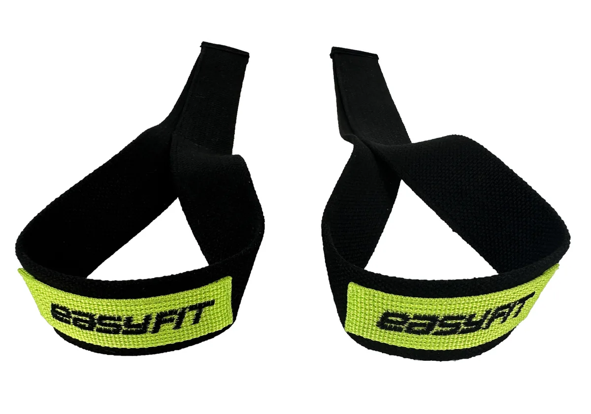 Лямки атлетичні EasyFit бавовна 69 см чорні
