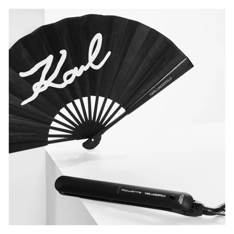 Випрямляч Rowenta x Karl Lagerfeld Easyliss, потужність понад 240Вт, температура понад 200°C, керамічне покриття з турмаліном, чор