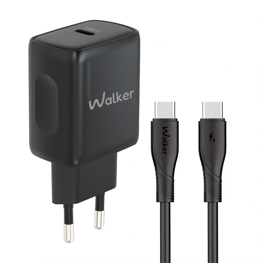 Мережевий зарядний пристрій 25W USB-C адаптер з кабелем 1м чорний