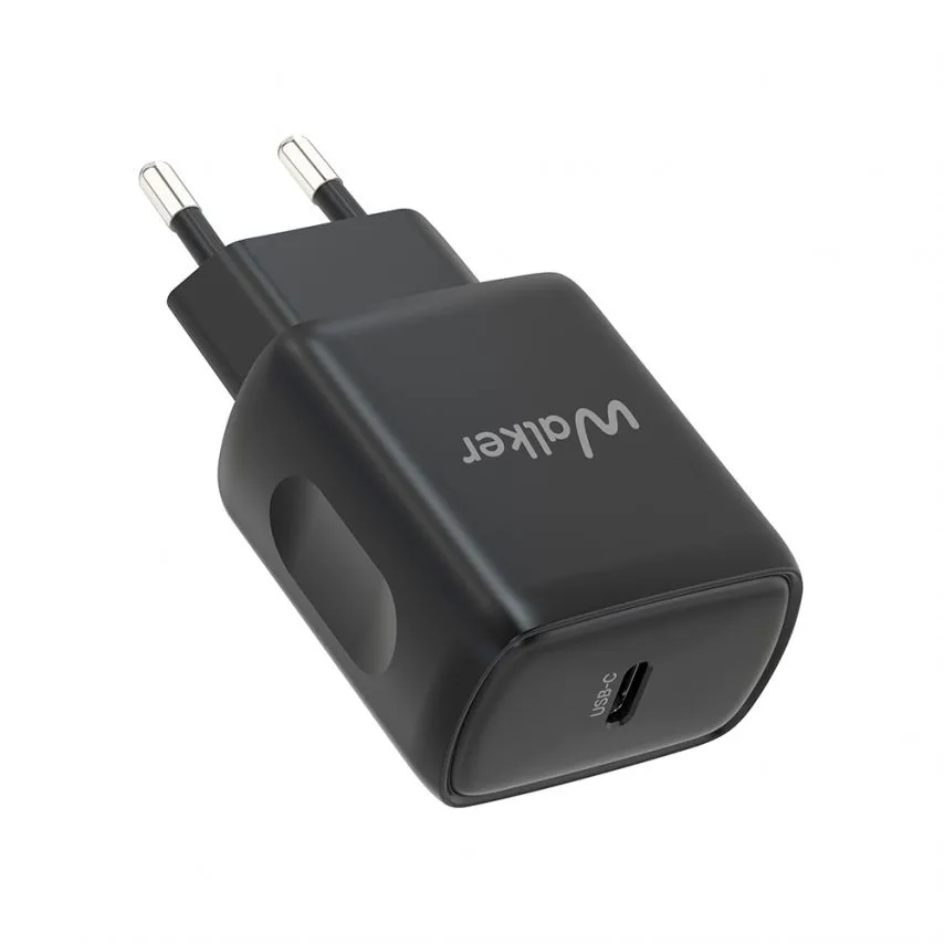 Мережевий зарядний пристрій 25W USB-C адаптер з кабелем 1м чорний
