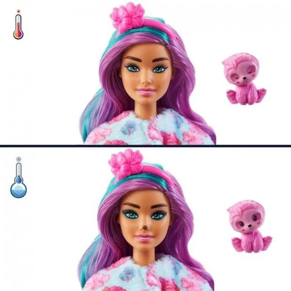 Лялька Barbie 29 см різнокольорова з лінивцем 10 сюрпризів