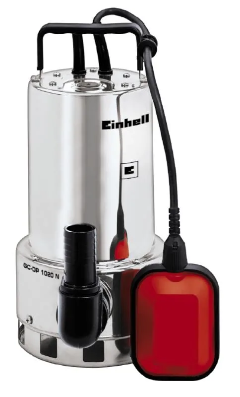 Дренажний насос Einhell GC-DP 1020 N, 1000 Вт, продуктивність 18000 л/год, висота підйому 9 м, глибина занурення 5 м, нержавіюча с