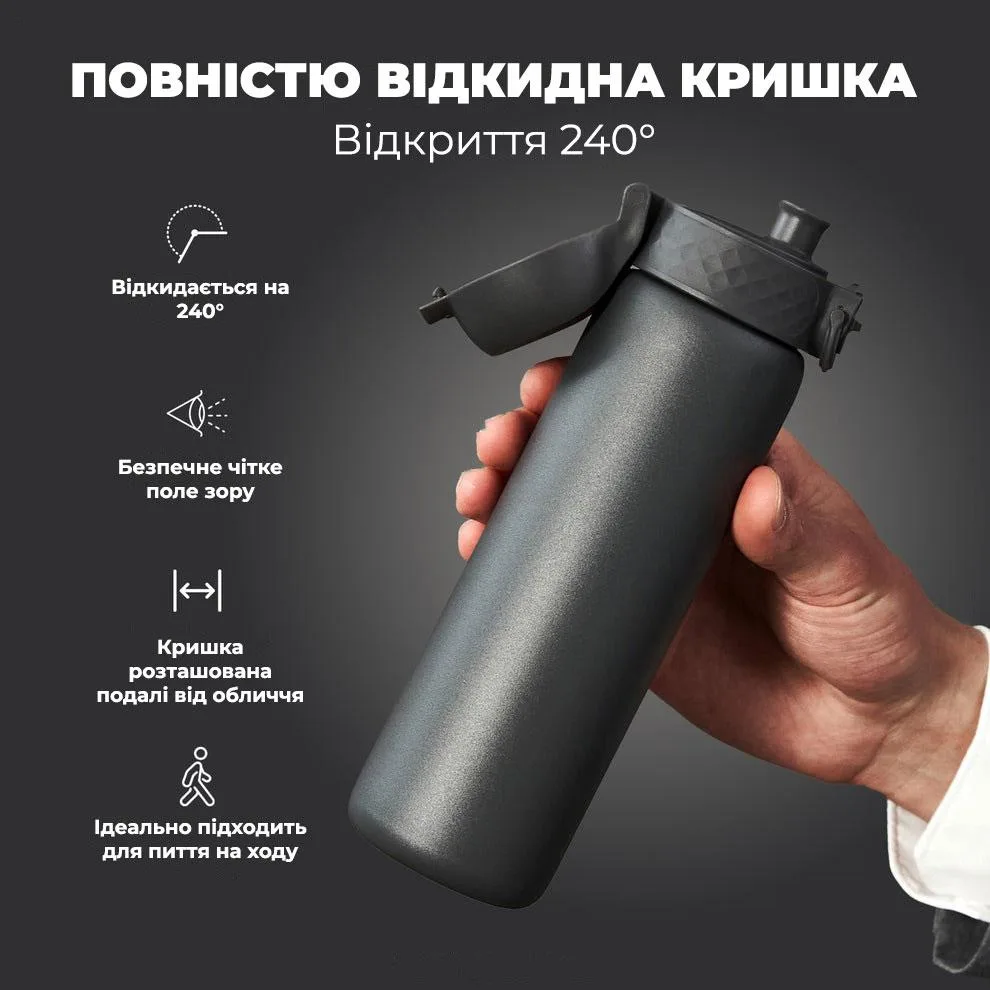 Пляшка для води ION8 нержавіюча сталь 500 мл сірий