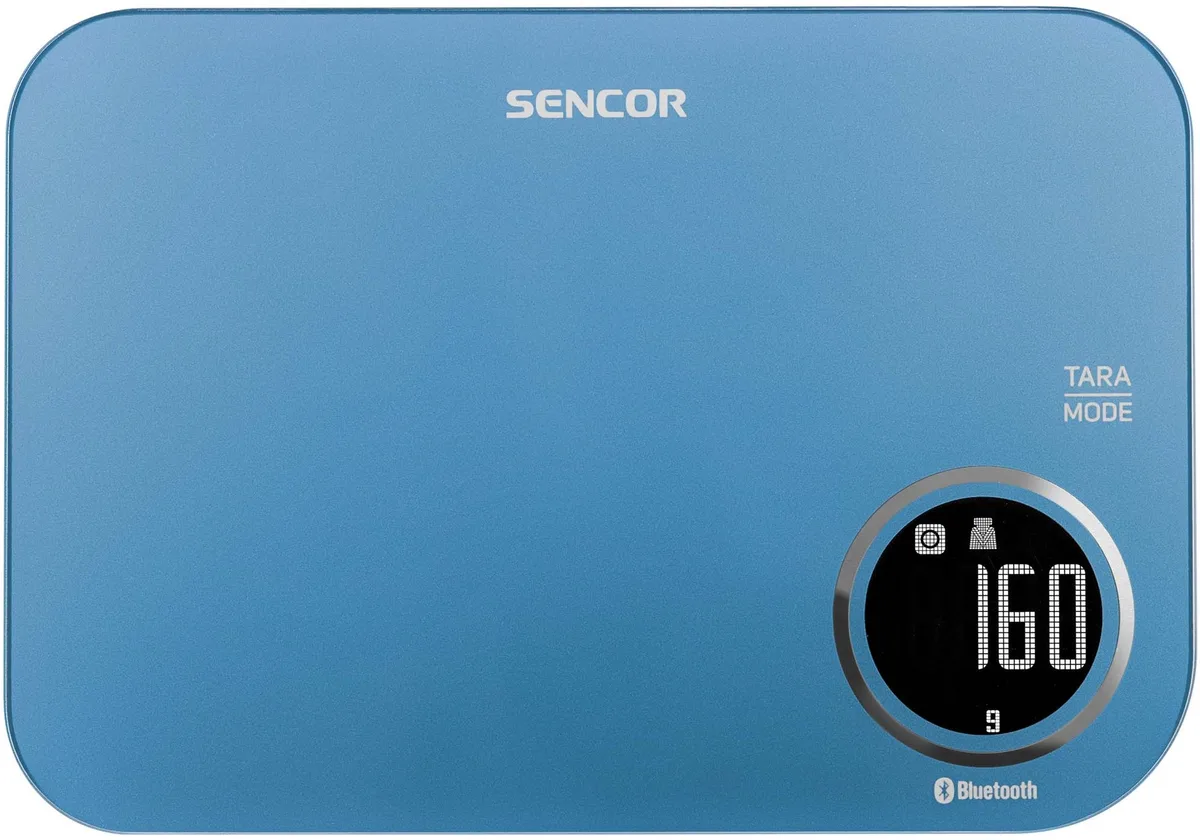 Кухонні ваги Sencor пластик 5 кг сині підключення до смартфону