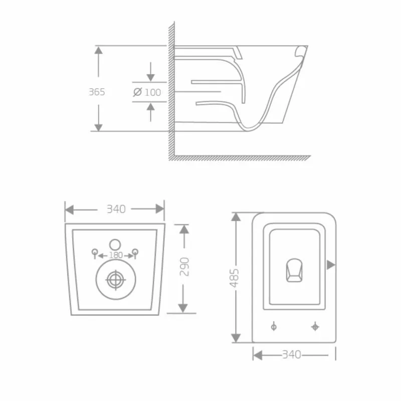 Унитаз подвесной Qtap Crow Rimless безободковый 485x340x330 мм керамика белый