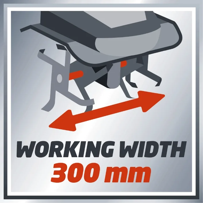 Електричний культиватор Einhell GC-RT 7530, потужність 750 Вт, ширина обробки 30 см, глибина 20 см, вага 9.25 кг.