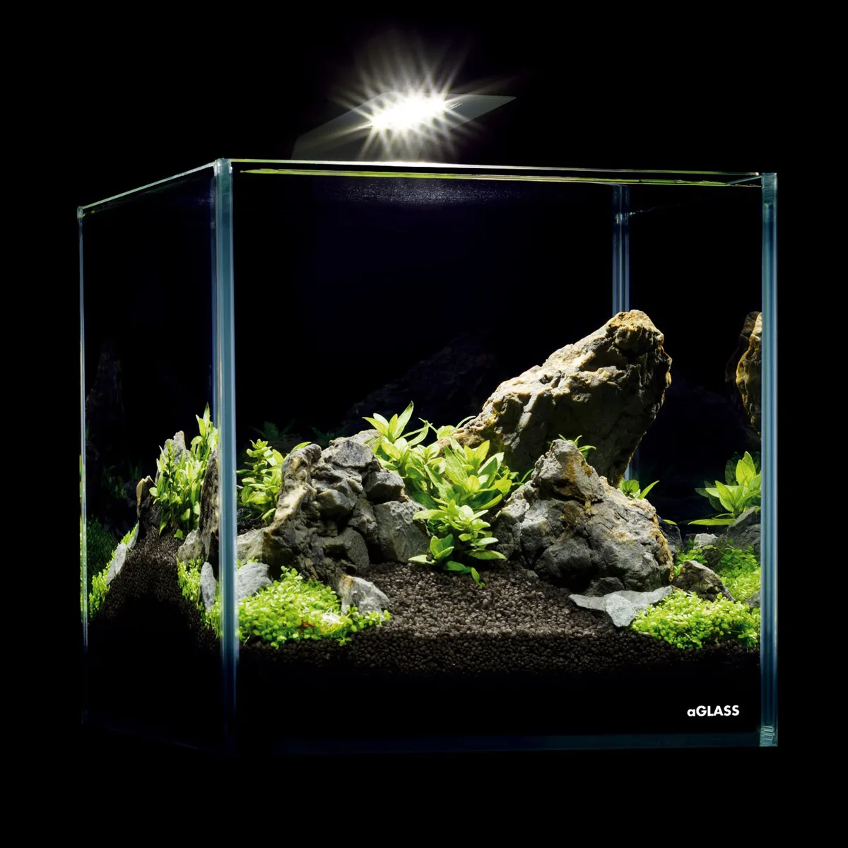 Аквариумный набор 10 л AquaLighter Nano Стекло 22х22х22 см Черный