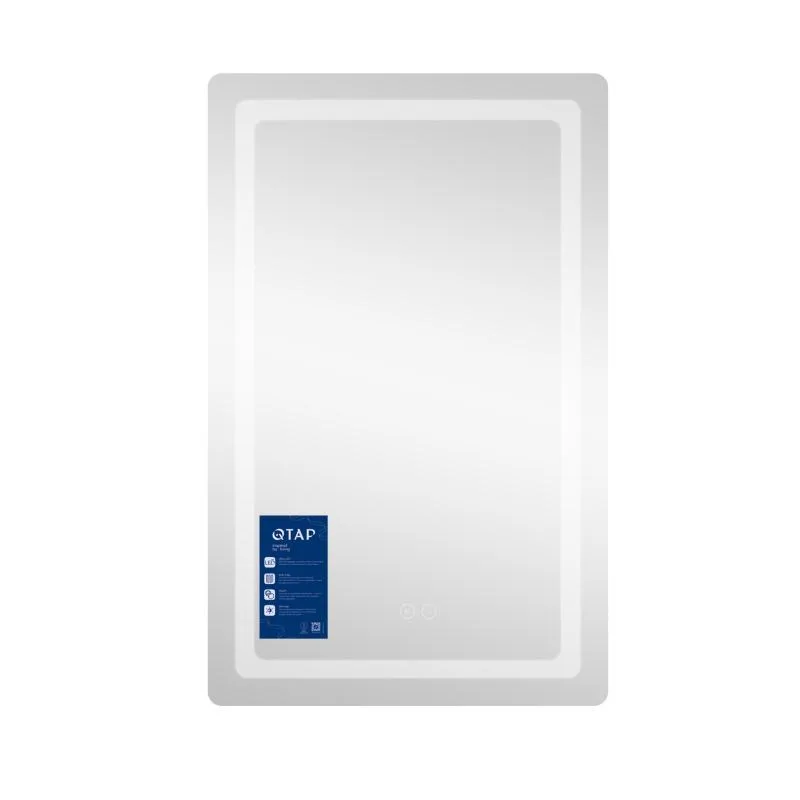 Дзеркало Qtap Mideya 500х800 мм LED підсвічування антизапотівання алюміній/пластик