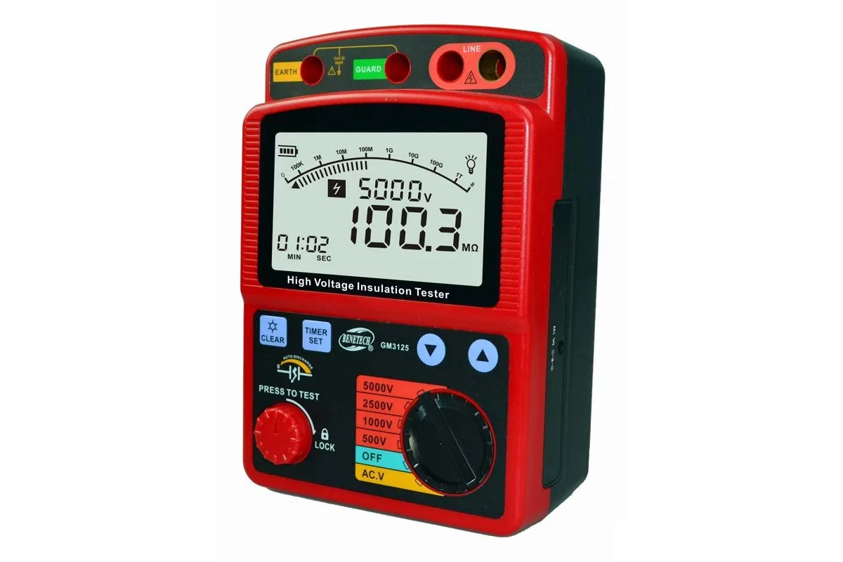 Цифровий мегаомметр Benetech GM3125 0-1000 ГΩ тестова напруга до 5000 В
