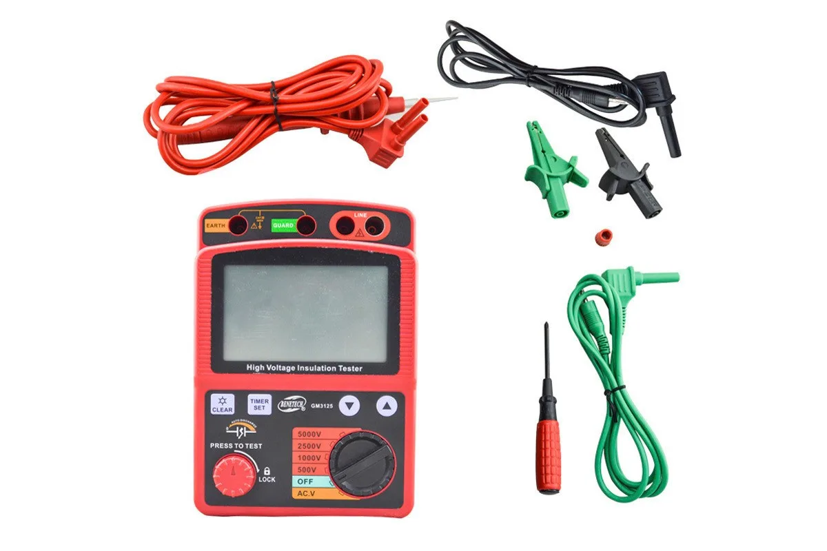 Цифровий мегаомметр Benetech GM3125 0-1000 ГΩ тестова напруга до 5000 В