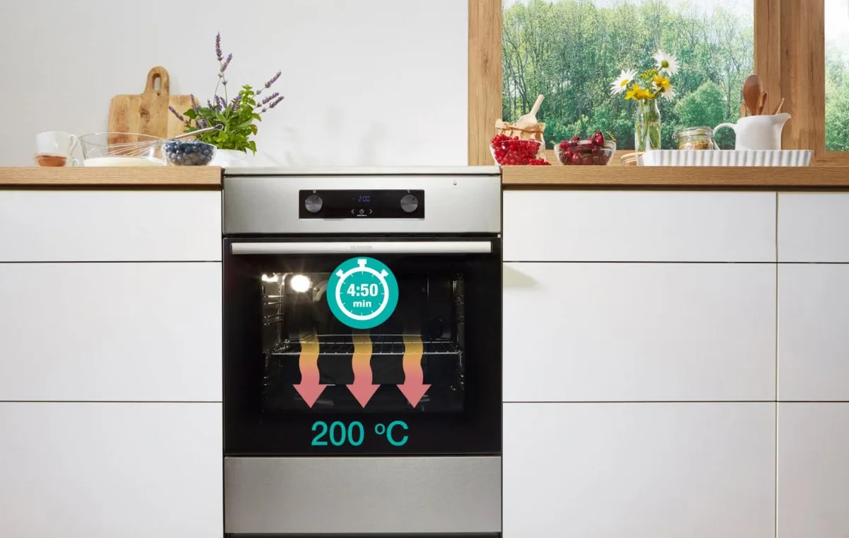 Електрична склокерамічна плита Gorenje, 71 л, 60x60 см, з дисплеєм та програматором, нержавіюча сталь.