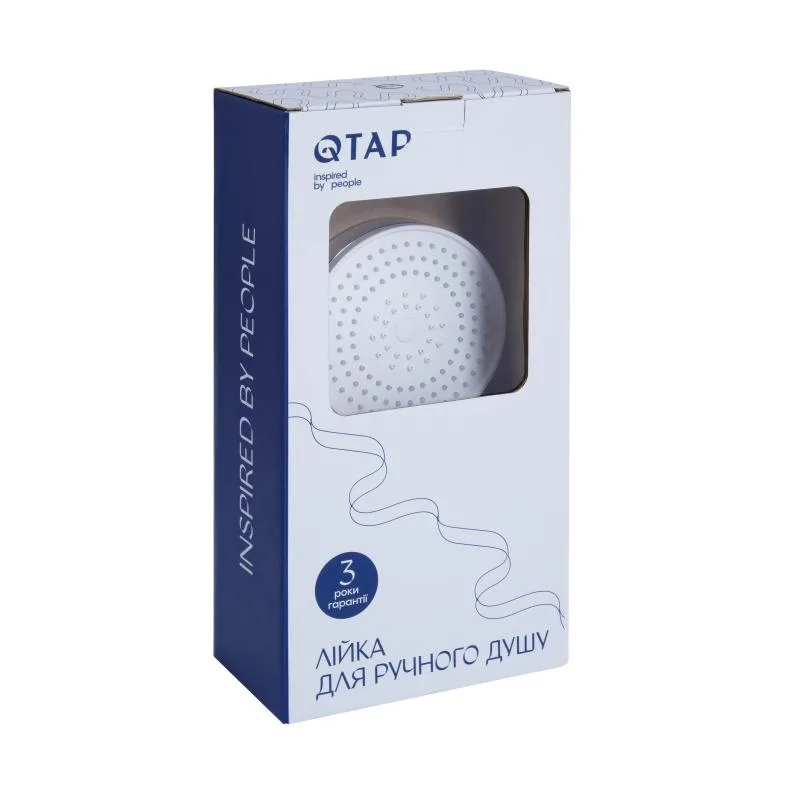 Лійка для душу Qtap Rucni 130x130 мм ABS пластик хромована