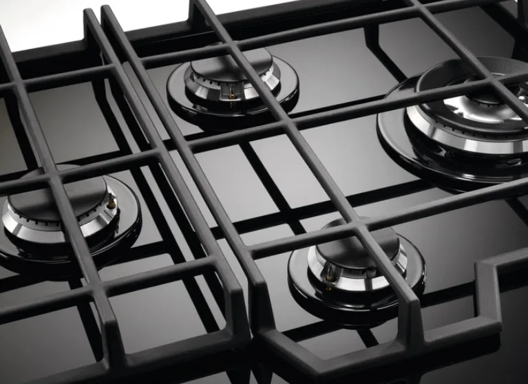 Варильна поверхня газова Electrolux на склі 60см чавун чорний для приготування їжі конфорка 4 шт