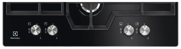 Варильна поверхня газова Electrolux на склі 60см чавун чорний для приготування їжі конфорка 4 шт