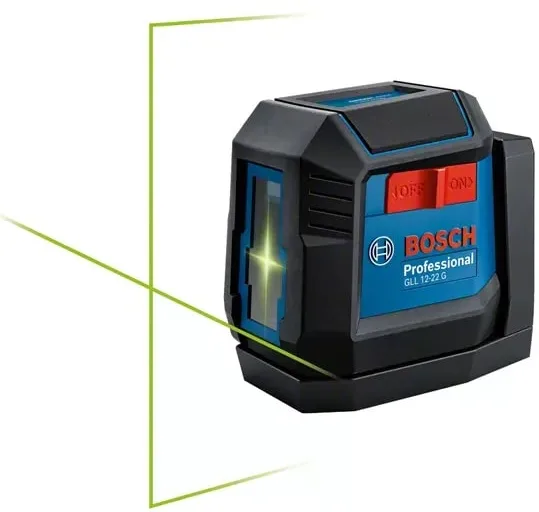 Лазерний рівень Bosch Professional GLL 12-22 G до 12м, точність 0.3мм/м, зелений лазер, у комплекті чохол, вага 0.35кг.