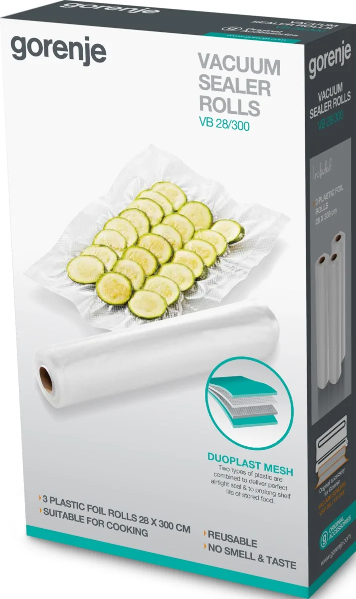 Рулони для вакуумної упаковки Gorenje, 28х300 см, 3 шт.