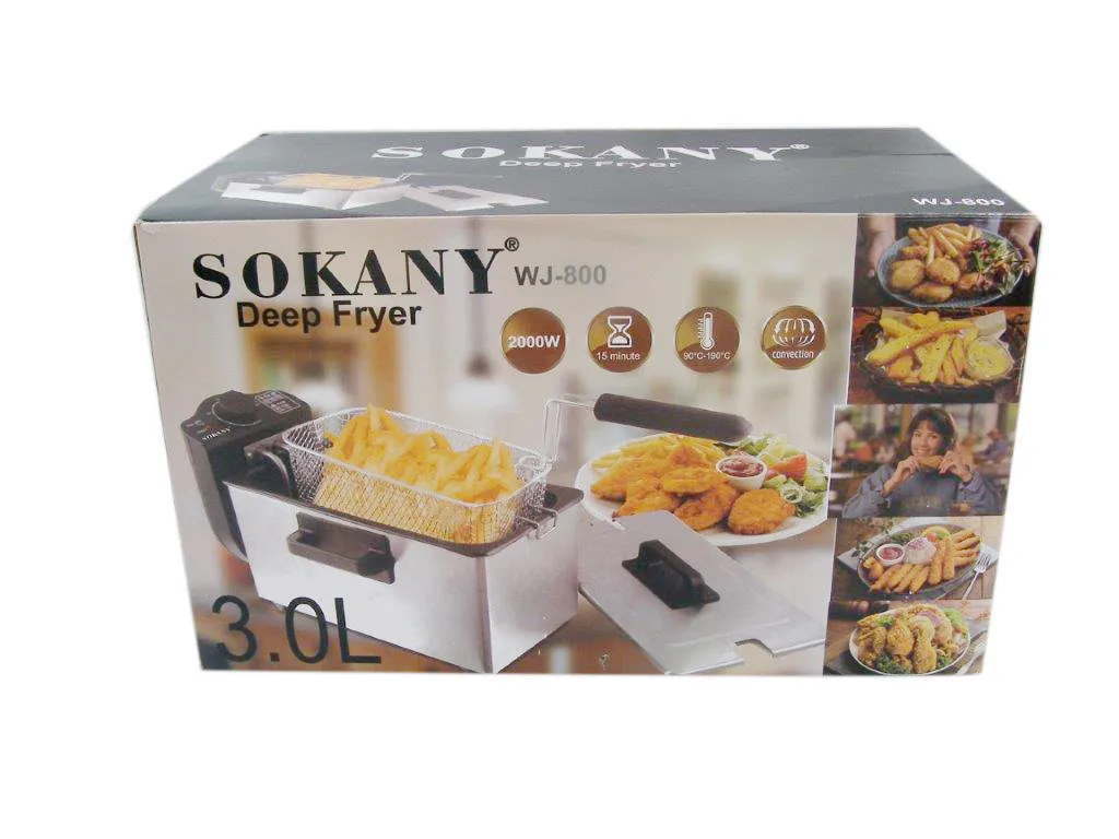 Фритюрница электрическая Sokany нержавеющая сталь 3 5 л серый 2000 Вт