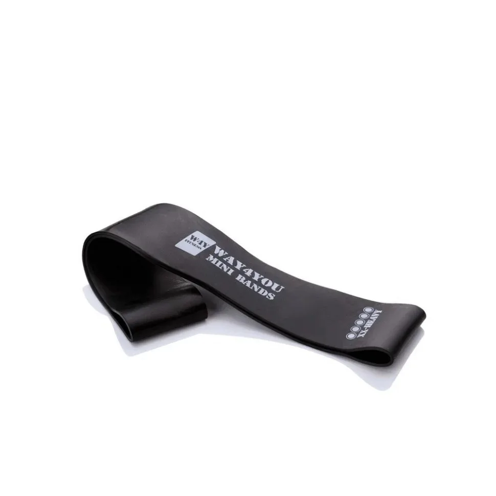 Еспандер для ніг Way4you Mini Bands 9-14 кг латекс чорний 31x5 см
