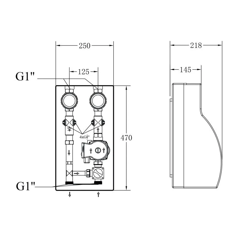 Насосная группа 1" Thermo Alliance TAF-QSPGR3 Нержавеющая сталь 250х218х470 мм