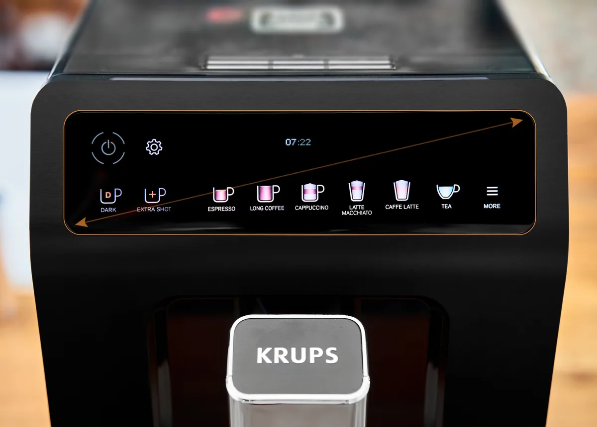 Кавомашина Krups зернова автоматична 2,3 л чорна з капучинатором OLED дисплеєм