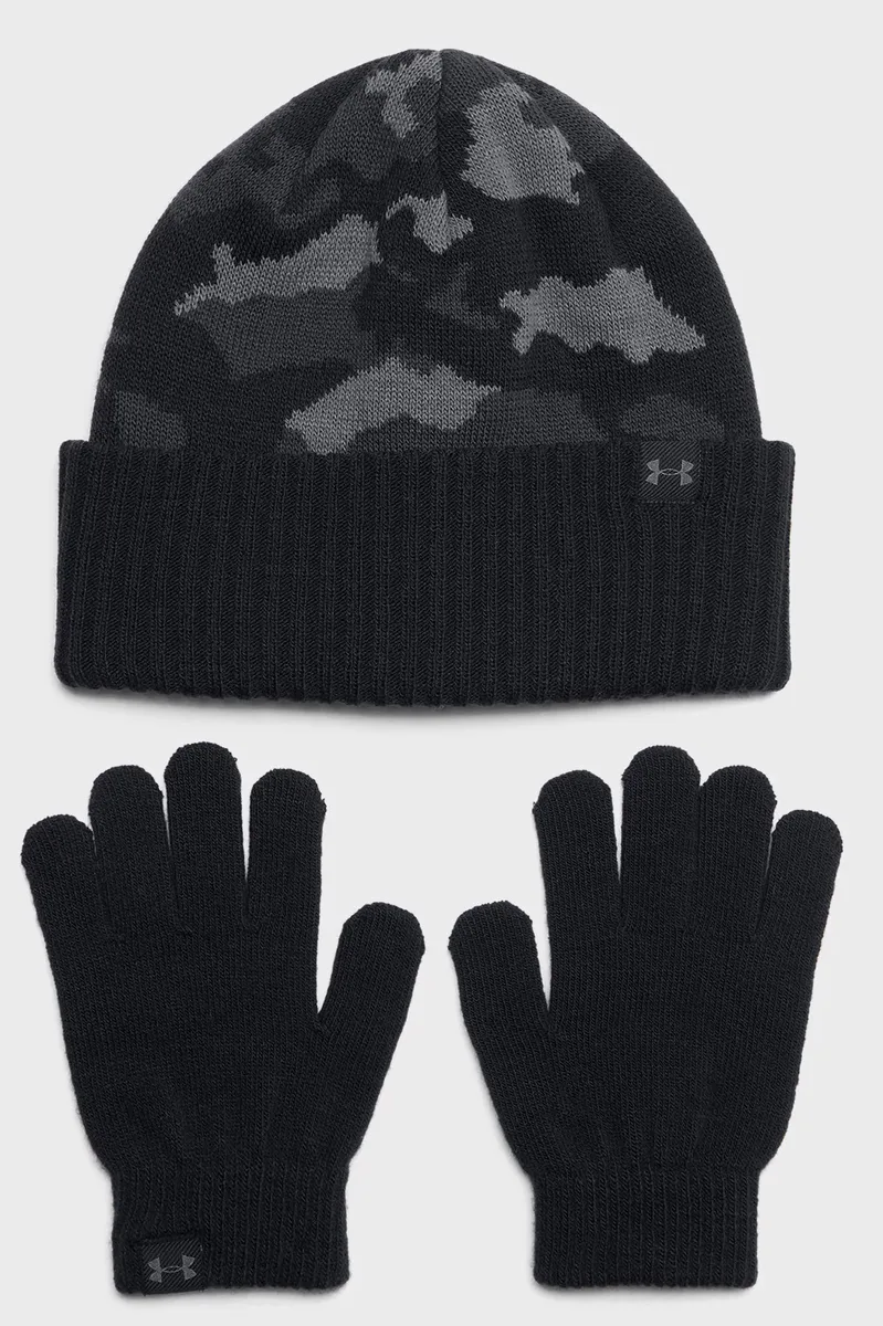 Шапка та рукавички Under Armour 100% акрил OFSM чорний сірий діти