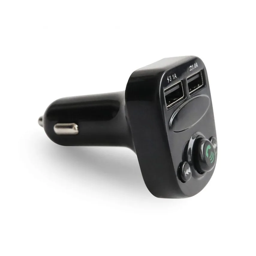 FM-трансмітер ALS Bluetooth пластик чорний 4 порти 2 USB 3,1A