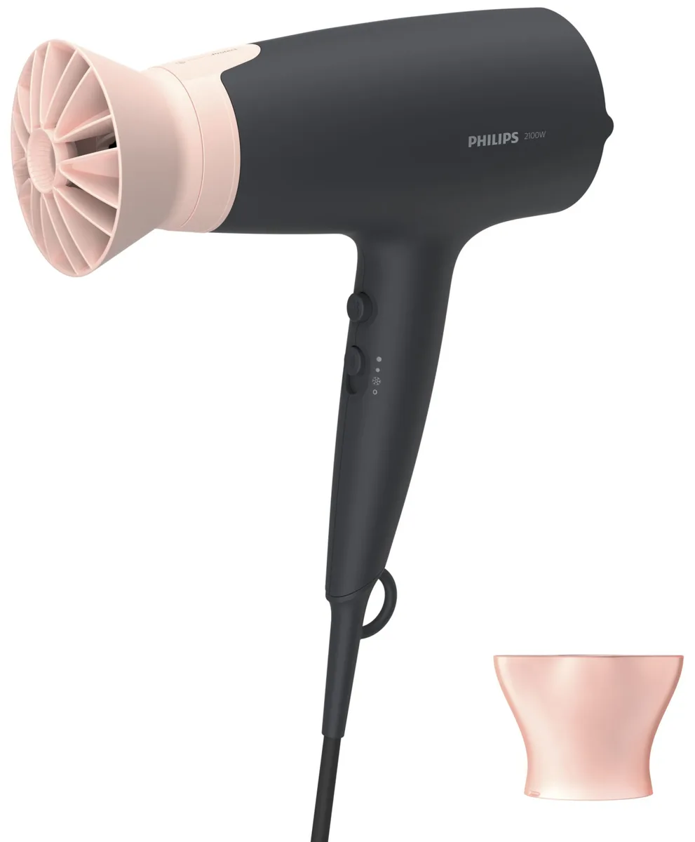 Фен Philips 2100 Вт 6 швидкостей 6 температур чорний рожевий