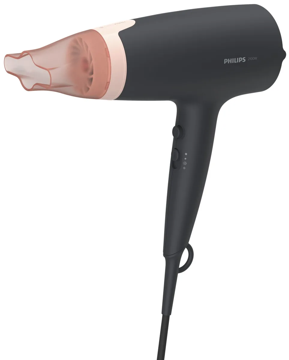 Фен Philips 2100 Вт 6 швидкостей 6 температур чорний рожевий