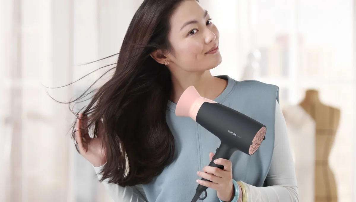 Фен Philips 2100 Вт 6 швидкостей 6 температур чорний рожевий