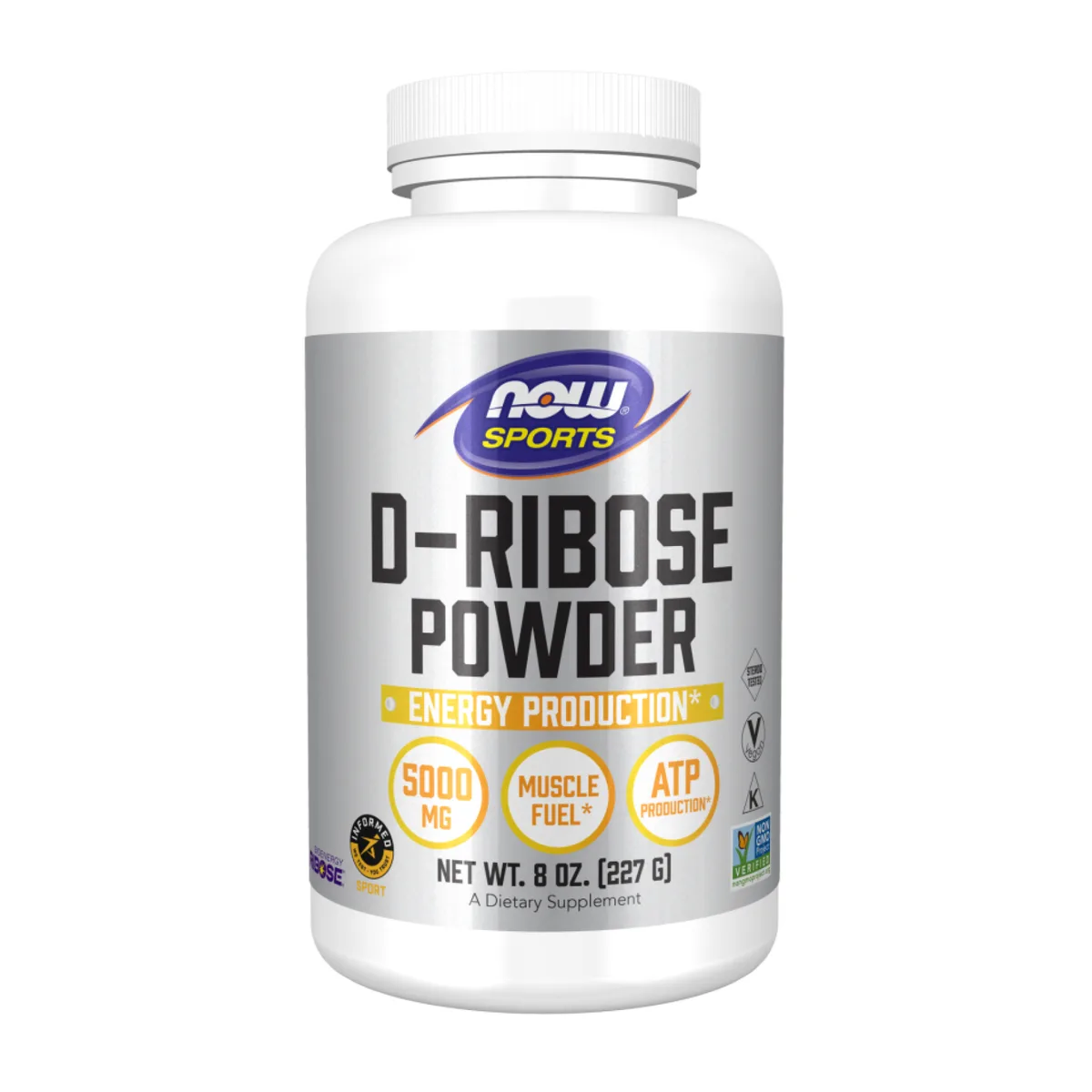D-Ribose Powder Now Foods Пищевая добавка 227 г Веганская