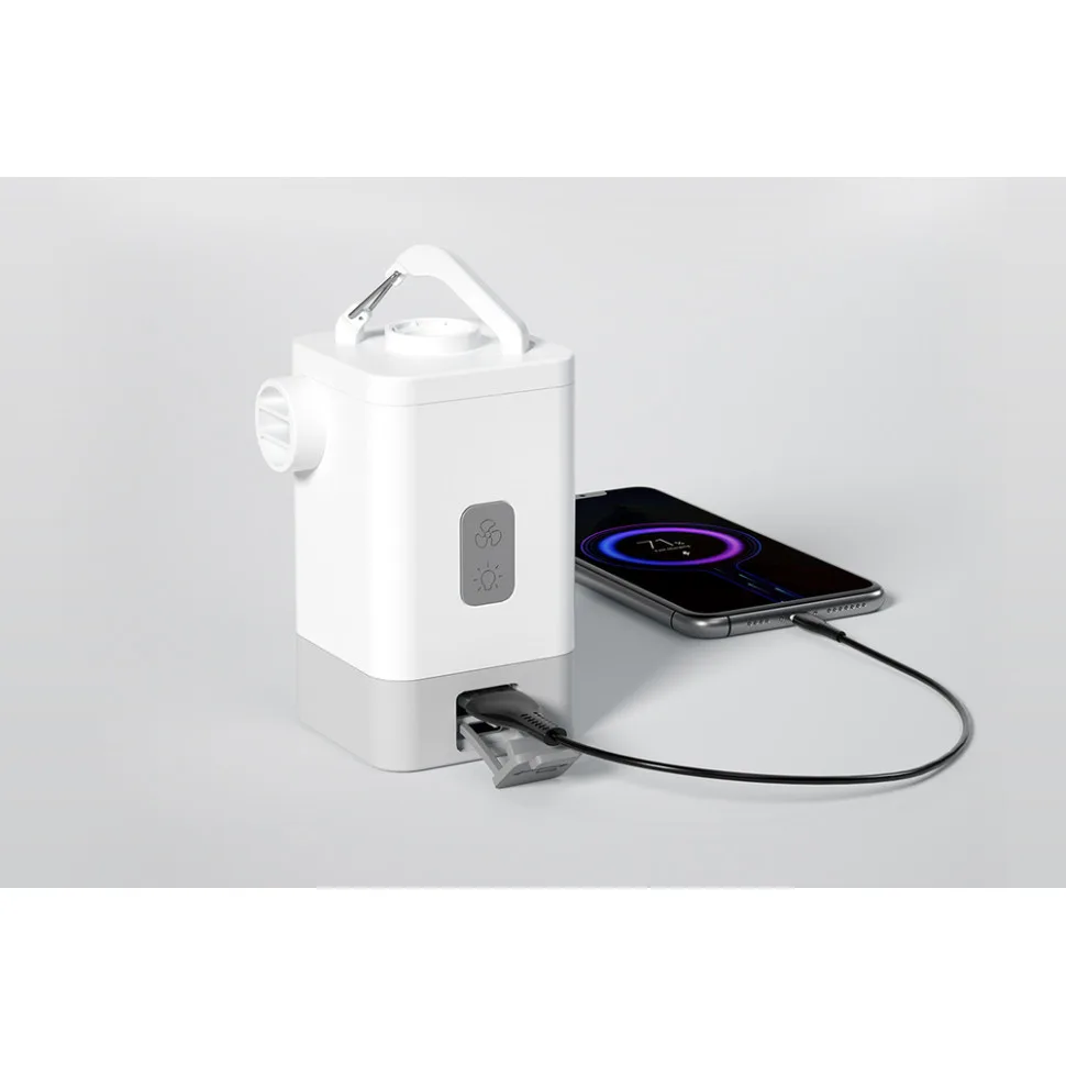 Насос-ліхтар Powerbank Flextail ABS 5,5х5х9 см Білий