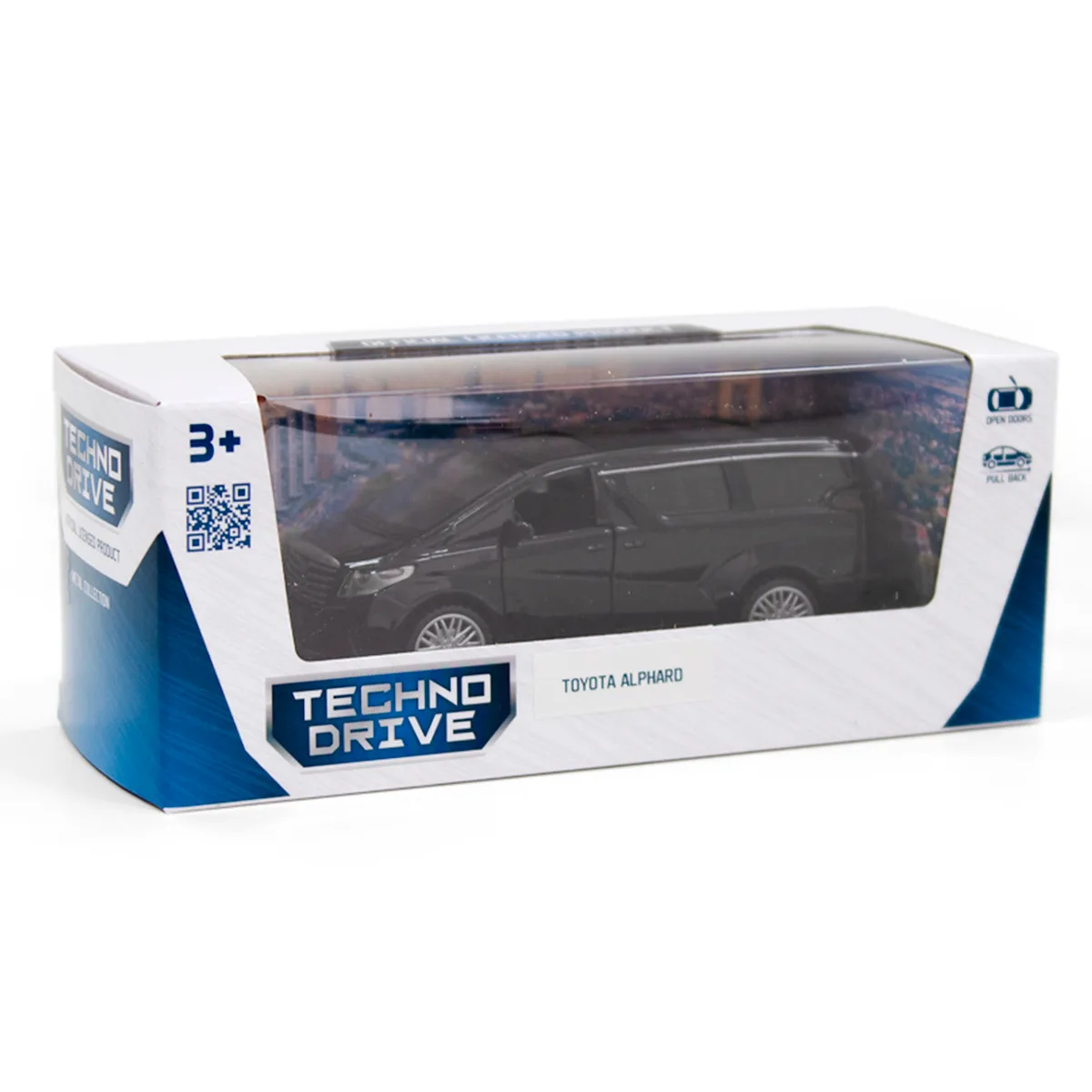 Автомодель TechnoDrive метал 11,2х5,2х4,5 см чорна