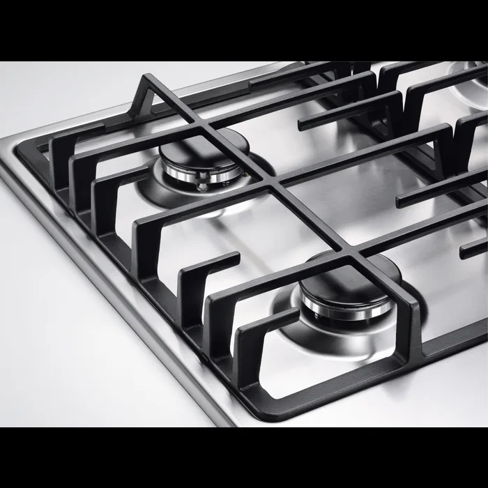 Комбінована варильна панель Electrolux (3 газові конфорки + 1 електрична), 60 см, чавун та нержавіюча сталь.
