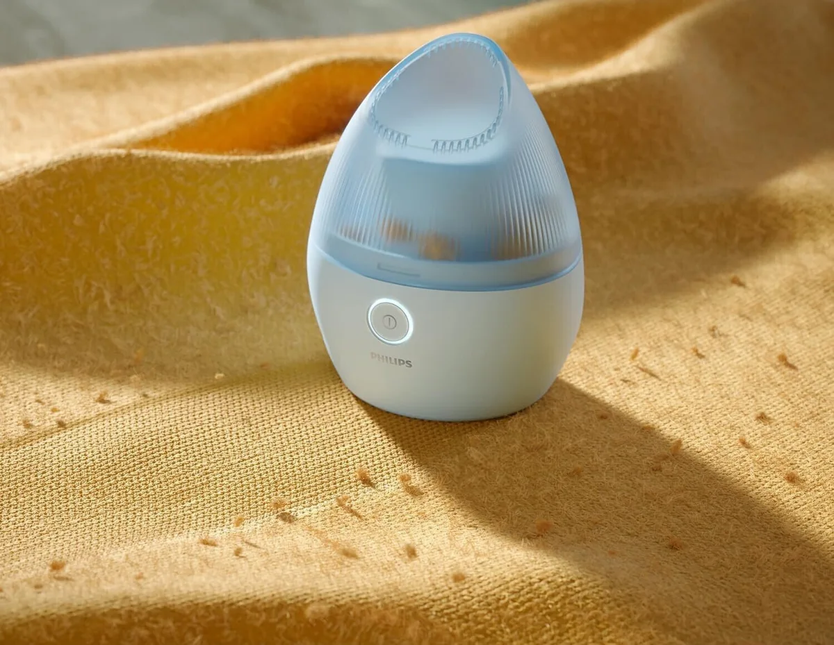Машинка для удаления катышек Philips с большой площадью лезвий, 90 минут автономной работы на одном заряде, USB-зарядка, голубого цвета