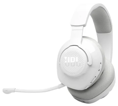 На русский язык это переводится как: "Наушники JBL Беспроводные Полноразмерные Пластиковые Белые".