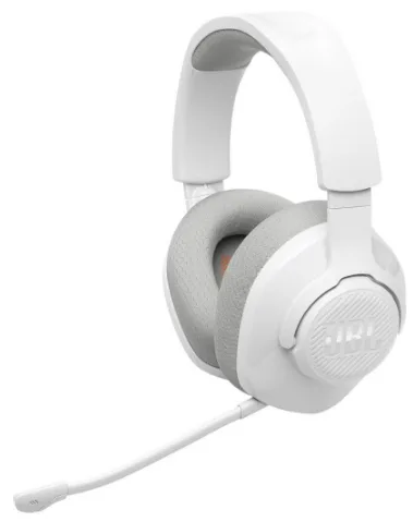 На русский язык это переводится как: "Наушники JBL Беспроводные Полноразмерные Пластиковые Белые".