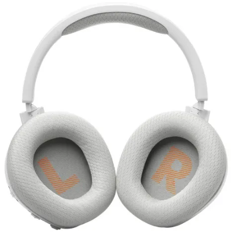 На русский язык это переводится как: "Наушники JBL Беспроводные Полноразмерные Пластиковые Белые".