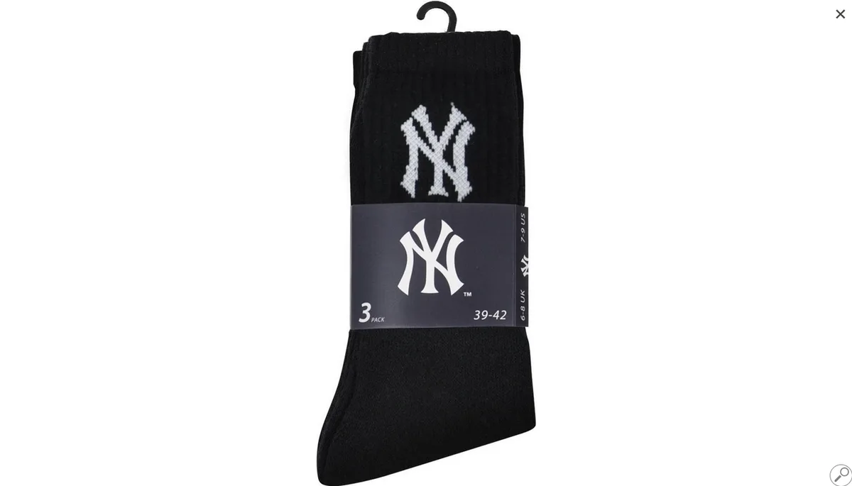 Шкарпетки New York Yankees 70% бавовна 43-46 чорні 3 пари