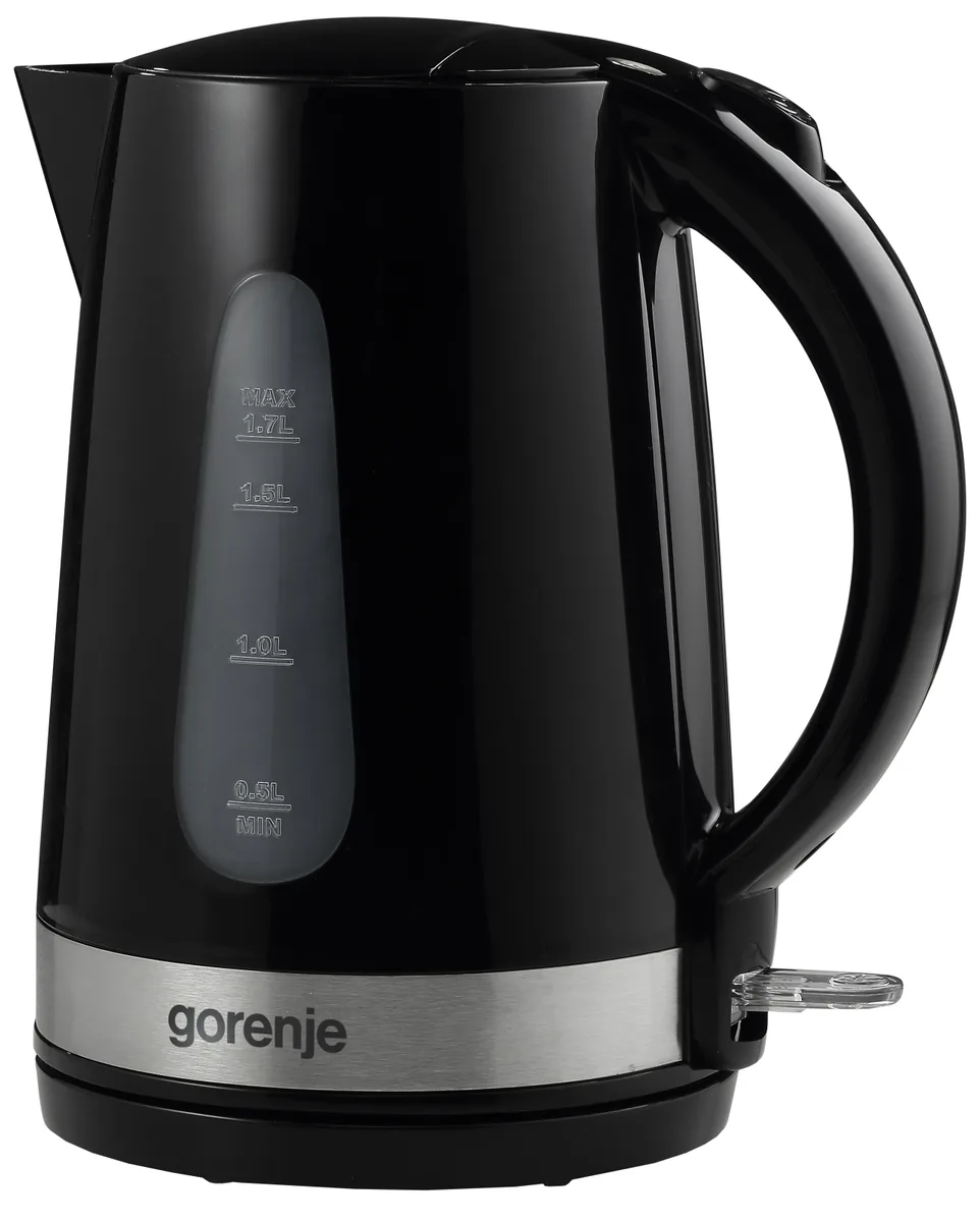 Електрочайник Gorenje пластик метал 1,7 л чорний