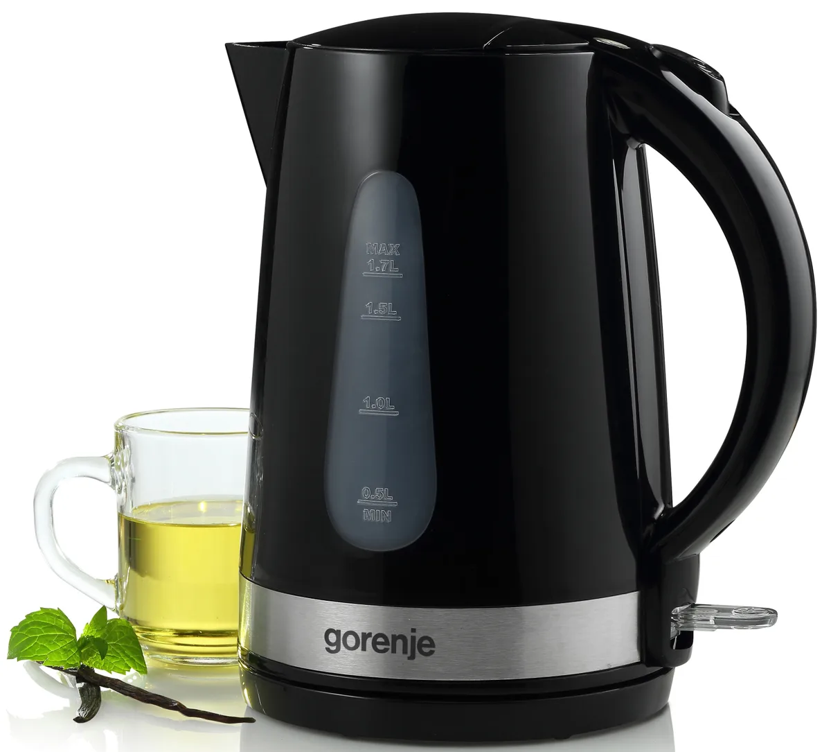 Електрочайник Gorenje пластик метал 1,7 л чорний