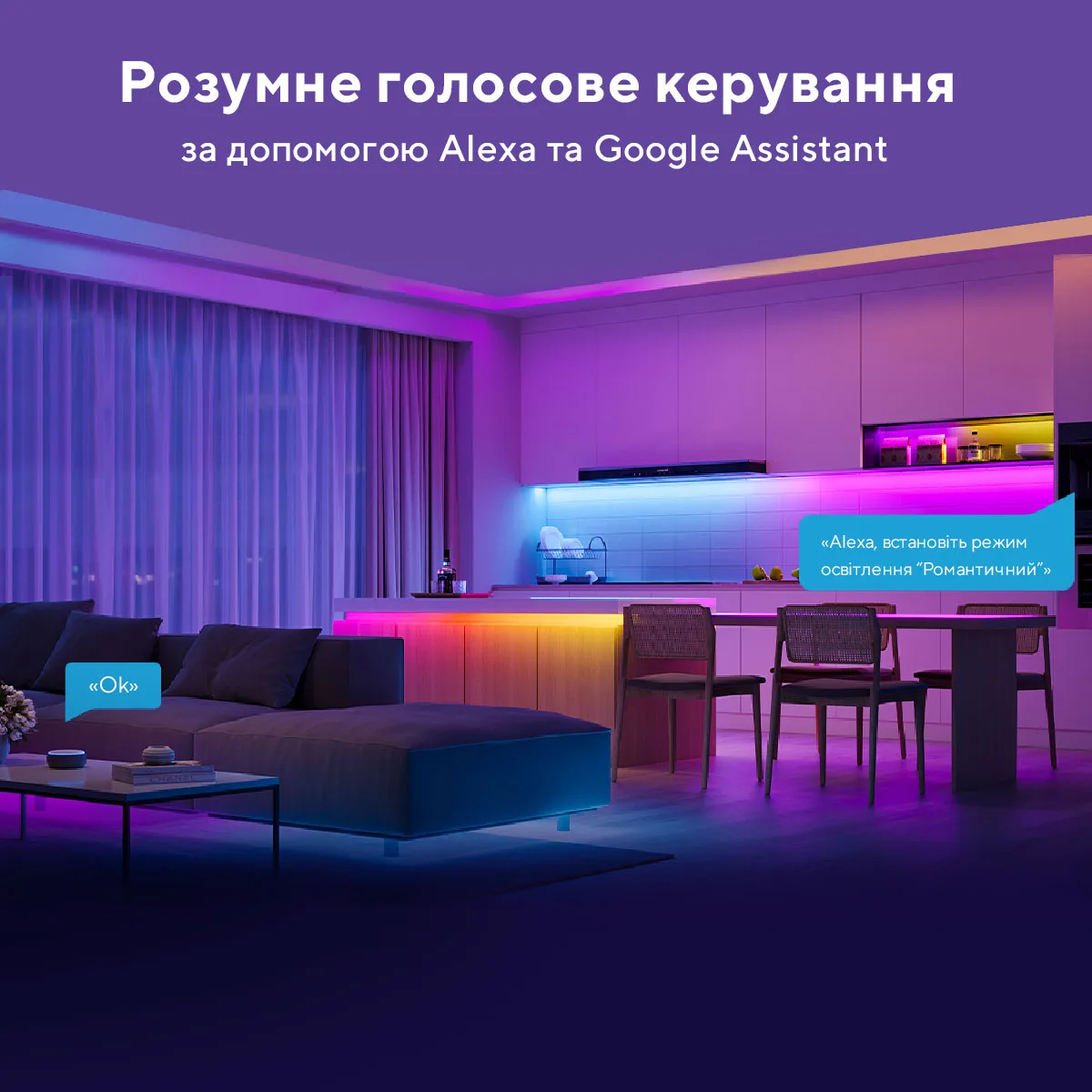 Стрічка світлодіодна розумна Govee H618С LED Strip Ligh, 10м, RGBIC, WI-FI/Bluetooth, білий