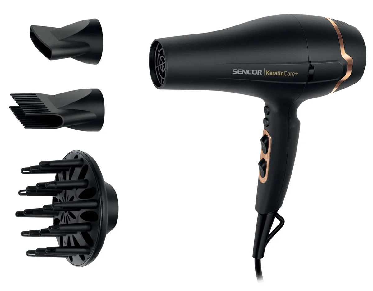 Фен Sencor 2400 Вт 2 швидкості 3 температури чорний