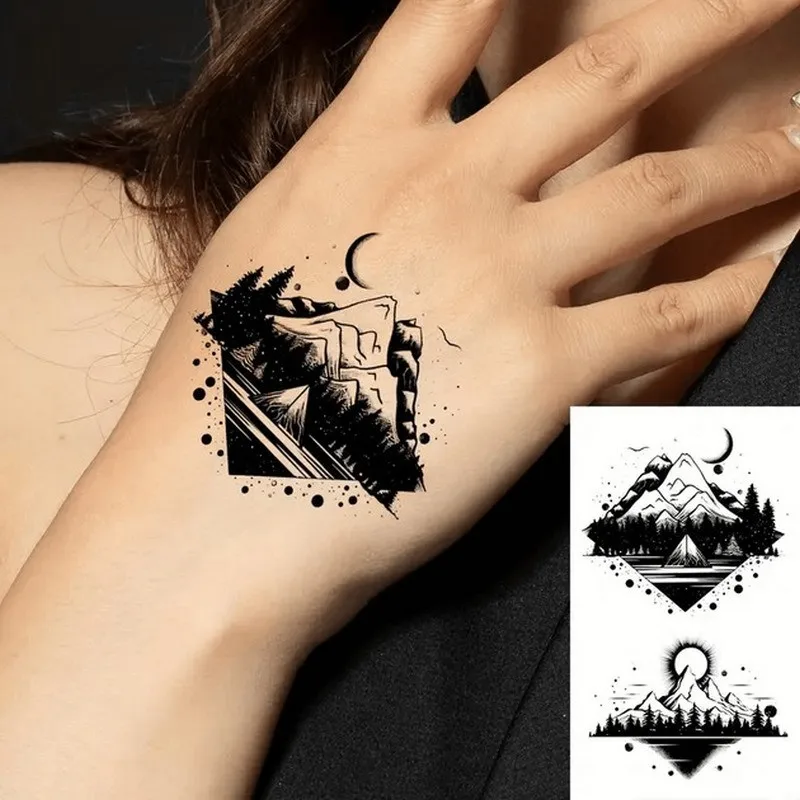 Набір тимчасових татуювань Fresh Tattoo 30 штук 9,5х5,5 см Чорні міні