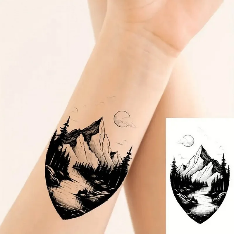 Набір тимчасових татуювань Fresh Tattoo 30 штук 9,5х5,5 см Чорні міні